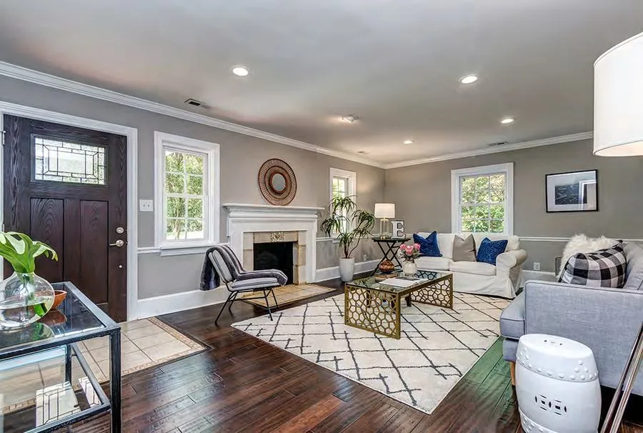 A bright, lived-in Charlotte living room